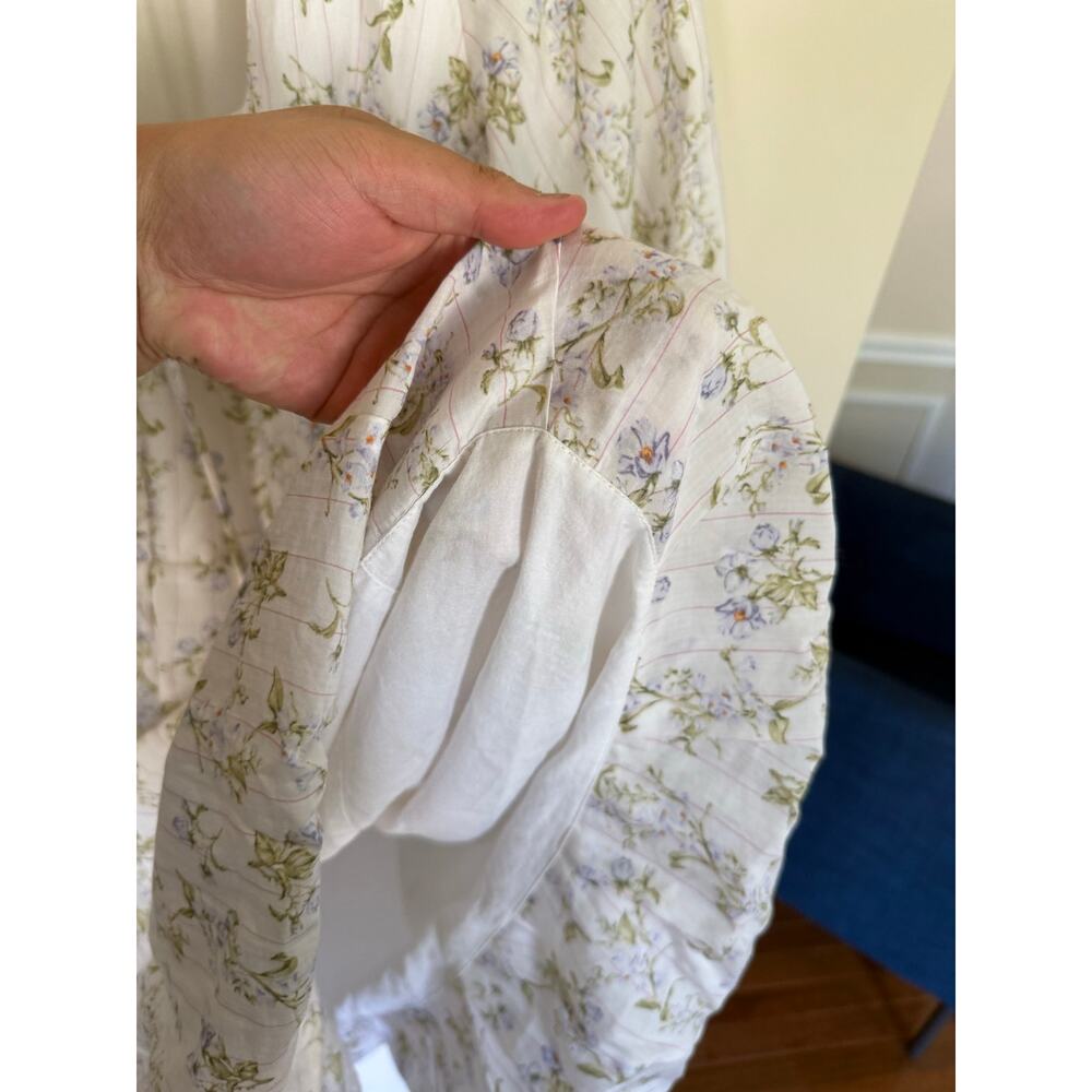 H&M X Brock Collection | Preppy Summer Floral Cottagecore Bubblehem Mini Dress - Picture 13 of 15